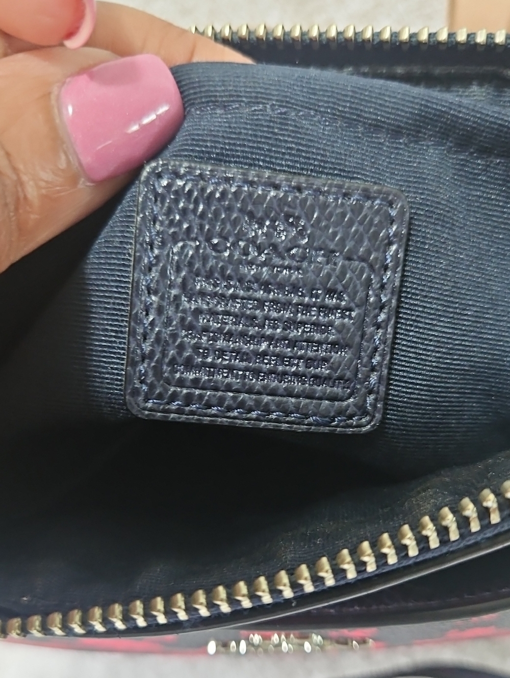 Coach Midnight Blue / Pink Floral Crossbody - Picture 7 of 7
